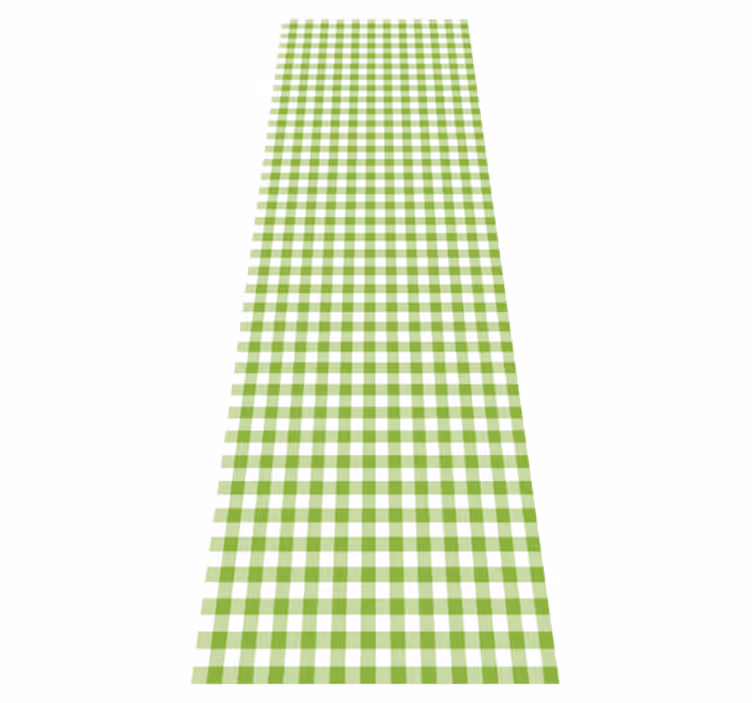 Kitchen vinyl rug in green checked plaid design - TenStickers