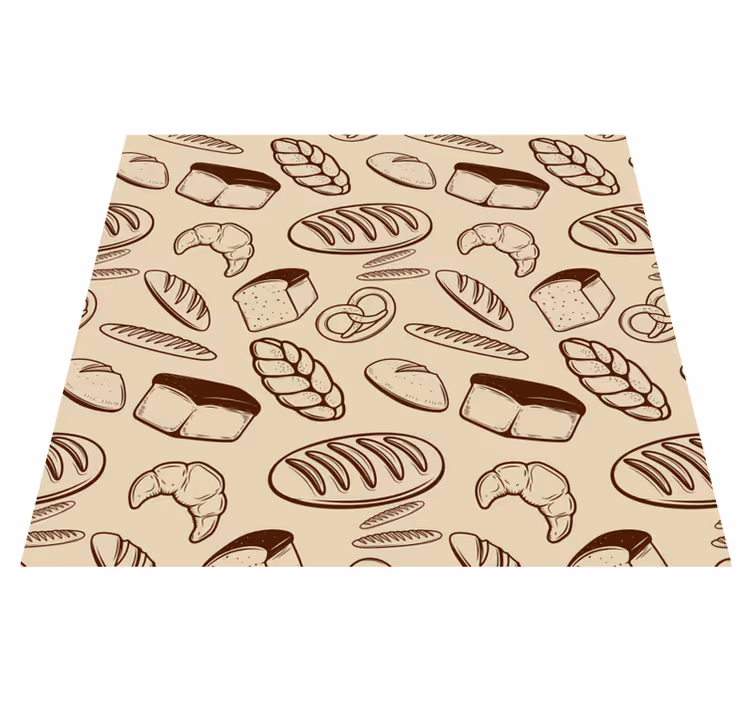 Kitchen vinyl rug in bakery style seamless design - TenStickers