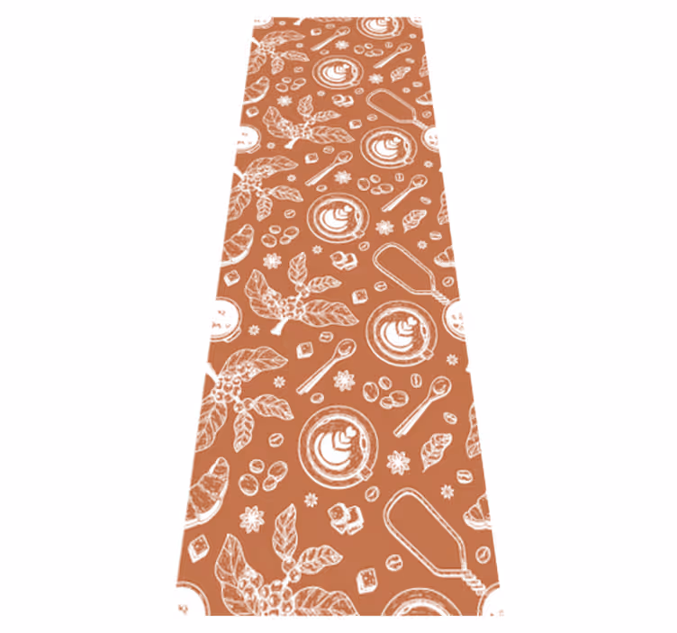 Kitchen vinyl rug with coffee seamless design - TenStickers