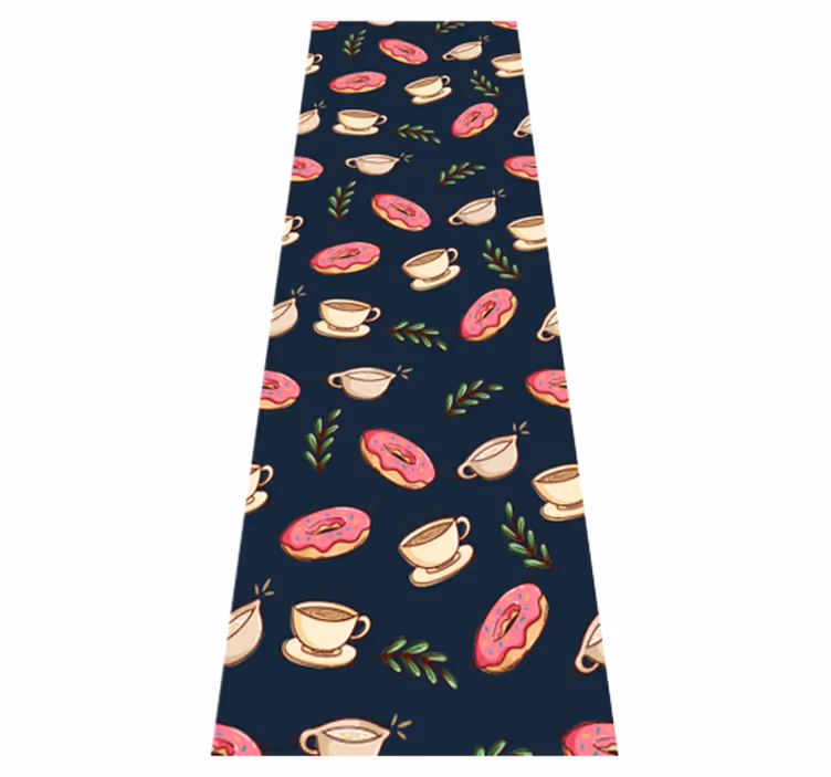 Kitchen vinyl rug with desserts and coffee design - TenStickers