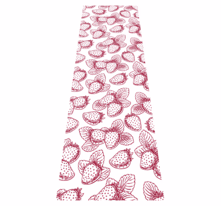 Cute seamless strawberry pattern kitchen vinyl rug - TenStickers