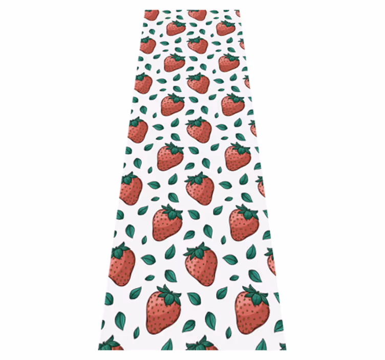 Bright juicy strawberries kitchen vinyl rug - TenStickers