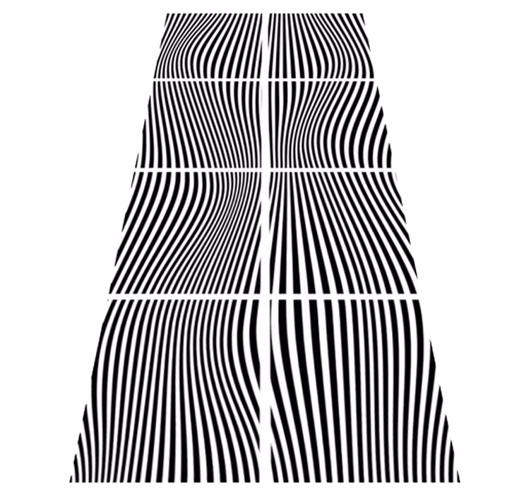 Bathroom vinyl rug in wave-patterned squares - TenStickers
