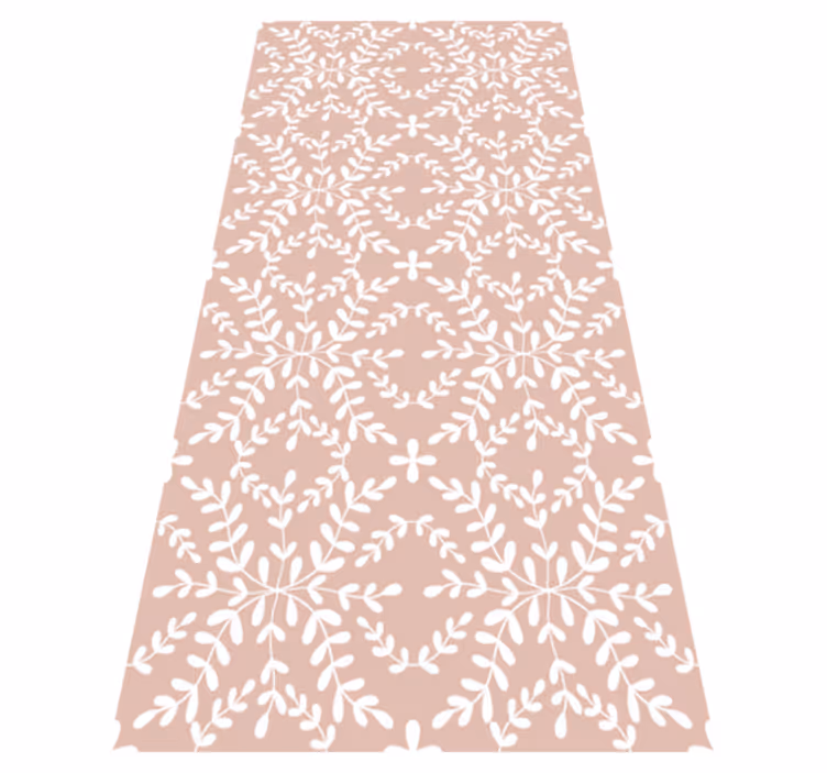 Floral vinyl rug with vintage leaf pattern - TenStickers