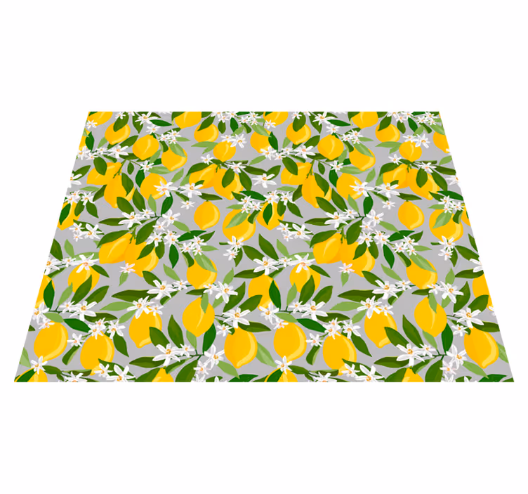 Floral vinyl rug lemon blossom design - TenStickers