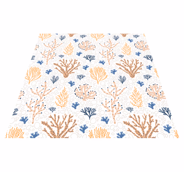 Floral vinyl rug with elegant coral design - TenStickers