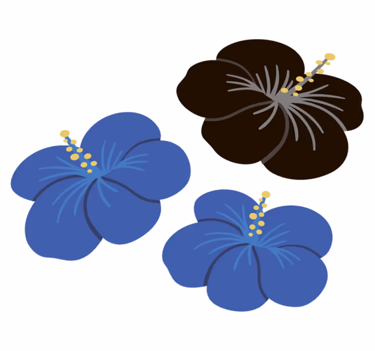 Floral vinyl rug hibiscus flower design - TenStickers