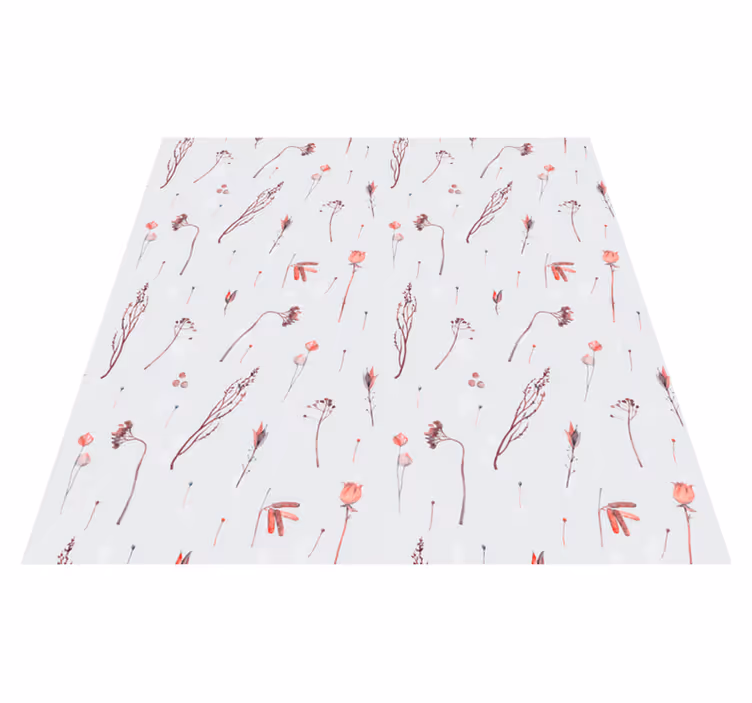 Delicate floral pattern floral vinyl rug - TenStickers