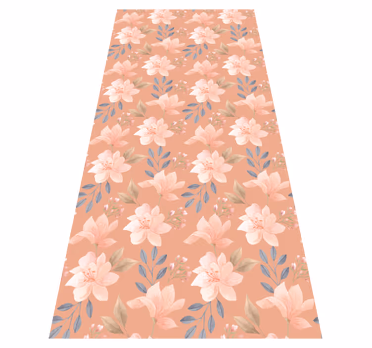 Blossom floral pattern floral vinyl rug - TenStickers
