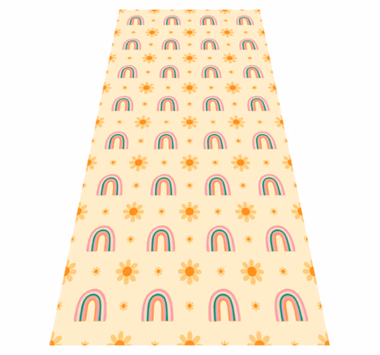 Flower vinyl rug blooming with colors - TenStickers