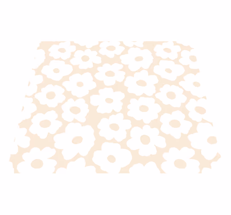 Flower vinyl rug white poppy - TenStickers