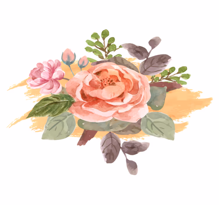 Flower vinyl rug blush bloom arrangement - TenStickers