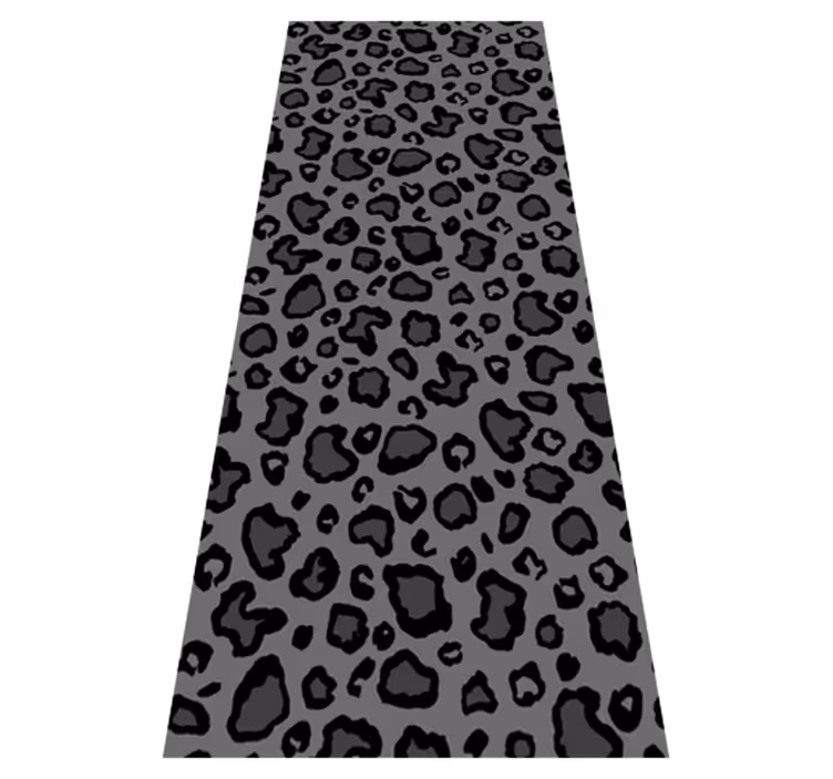 Animal print vinyl rug in dark gray and black leopard - TenStickers