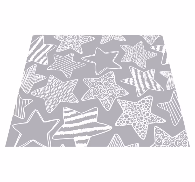 White star star vinyl rug - TenStickers