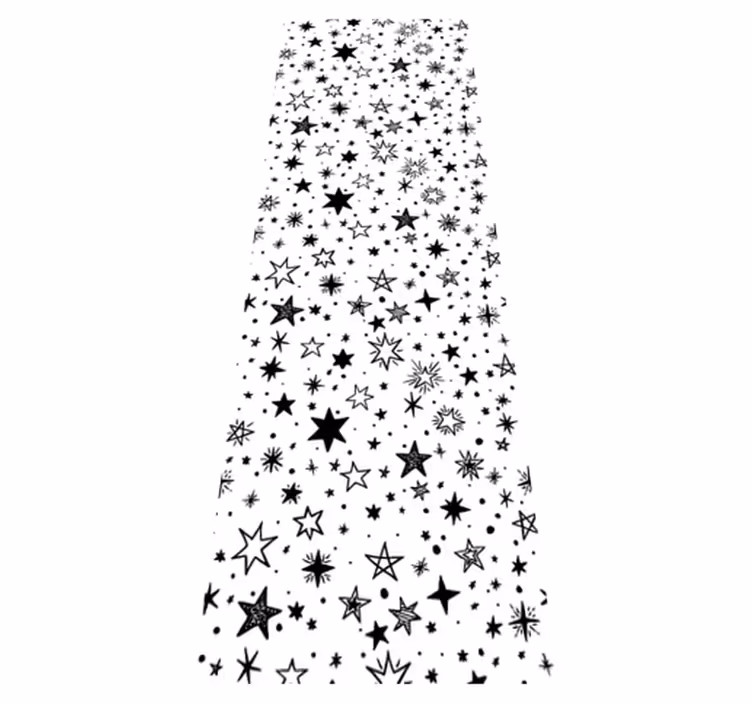 Star vinyl rug with black stars on a white background - TenStickers