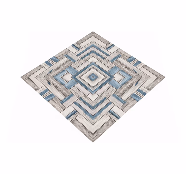 Living room vinyl rug rustic wood planks - TenStickers