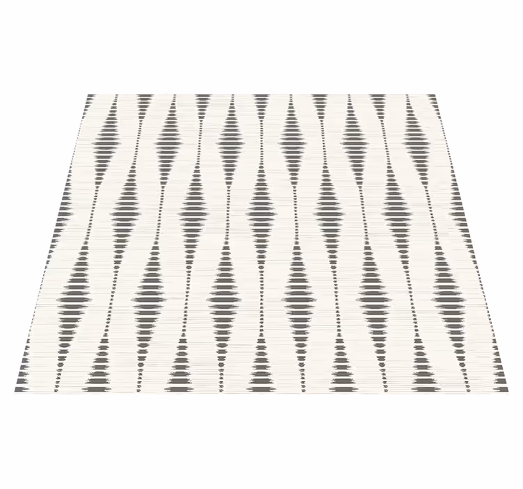 Geometric vinyl rug in grey and beige rabaul ikat - TenStickers