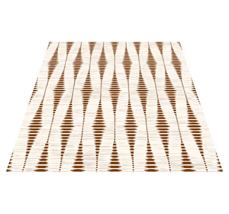 Geometric vinyl rug in chocolate brown ikat pattern - TenStickers