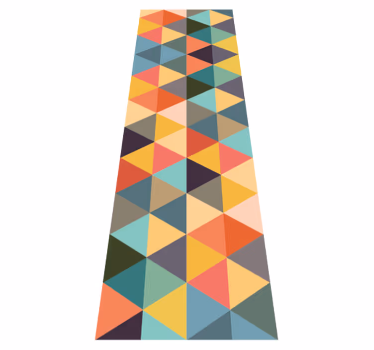 Geometric vinyl rug with colorful geometric patterns - TenStickers