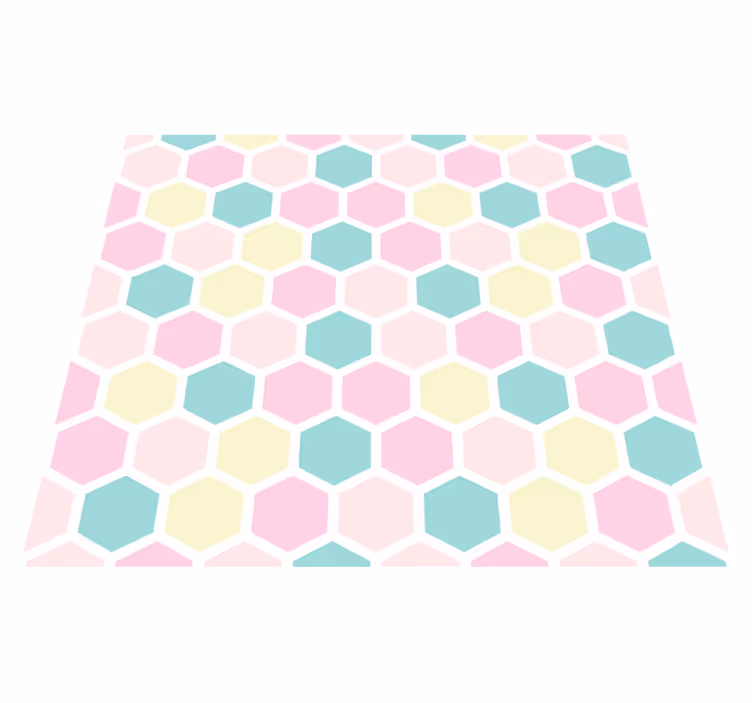 Geometric vinyl rug in pastel colors and patterns - TenStickers