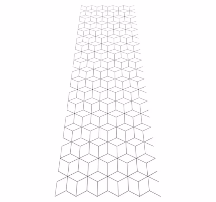 Geometric vinyl rug with cube pattern - TenStickers
