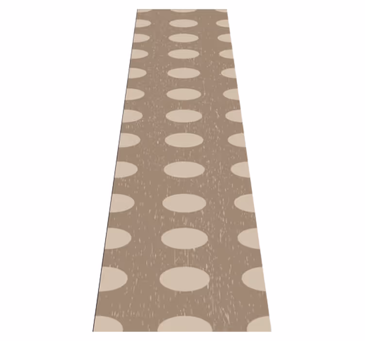 Geometric vinyl rug in geometric brown circle pattern - TenStickers