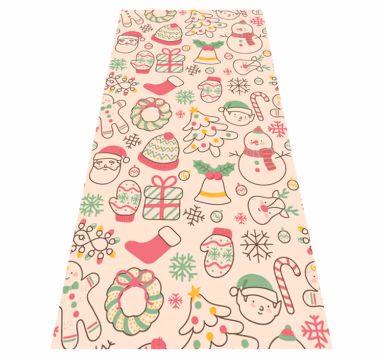 Christmas vinyl rug with festive christmas lights - TenStickers
