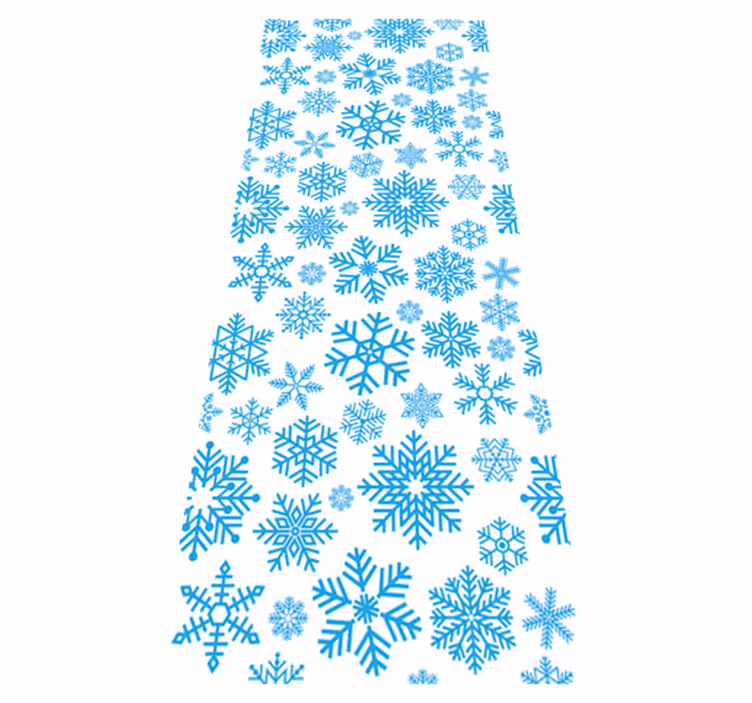 Christmas vinyl rug featuring blue snowflake designs - TenStickers