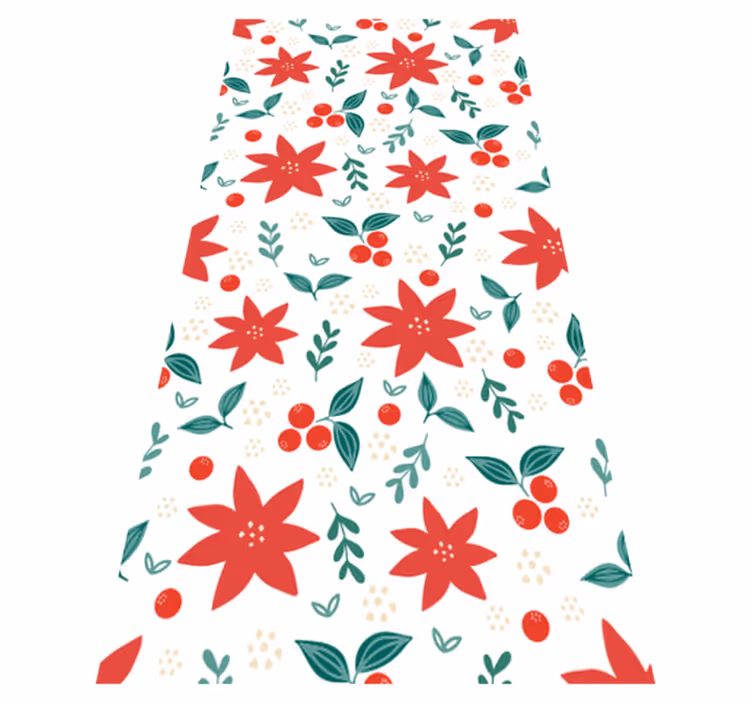 Christmas vinyl rug with festive floral designs - TenStickers