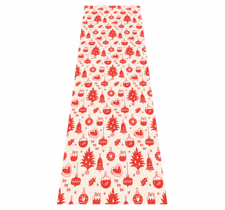 Christmas vinyl rug with a cute red and pink pattern - TenStickers