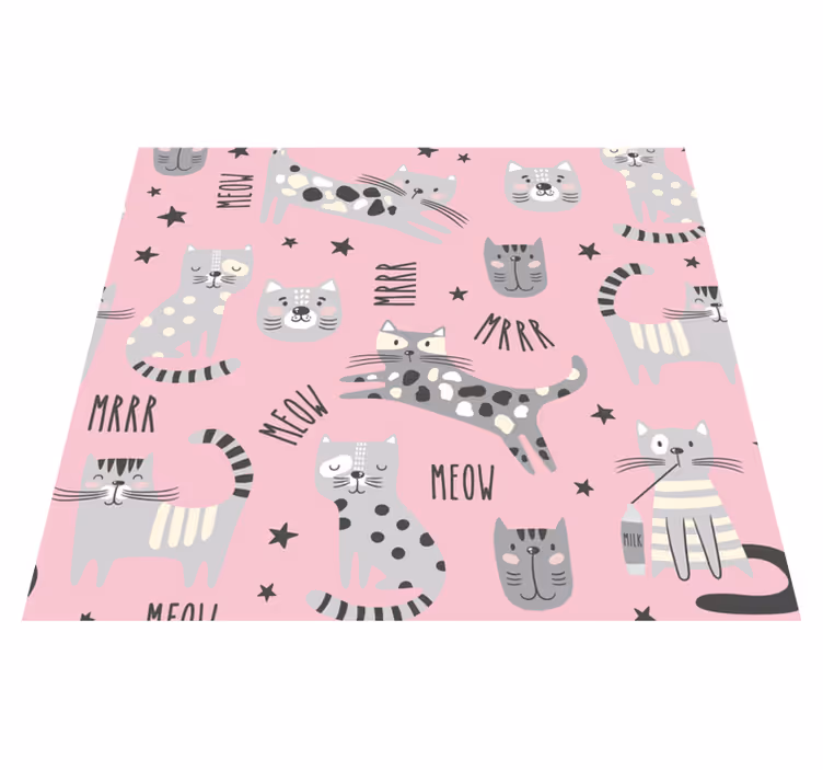 Bedroom vinyl rug for stylish cats - TenStickers