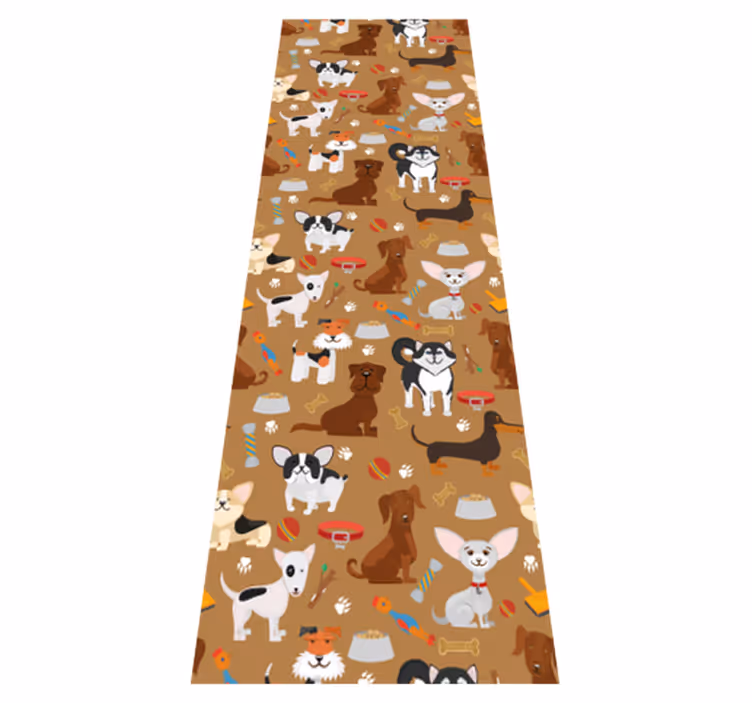 Cute dogs pattern bedroom vinyl rug - TenStickers