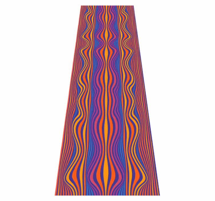 Bedroom vinyl rug with vibrant wavy patterns - TenStickers
