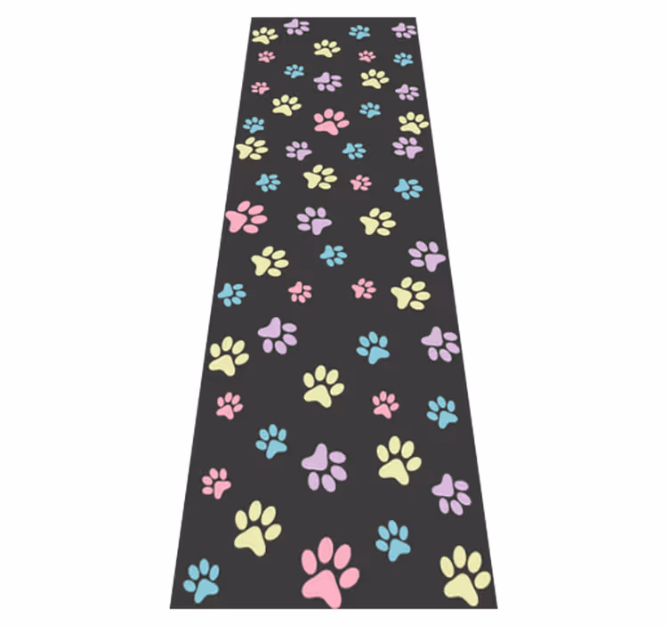 Amazing colorful dog paws bedroom vinyl rug - TenStickers