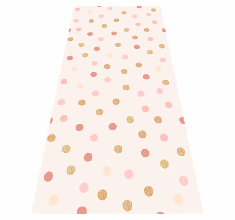 Bedroom vinyl rug in light pink dot pattern - TenStickers