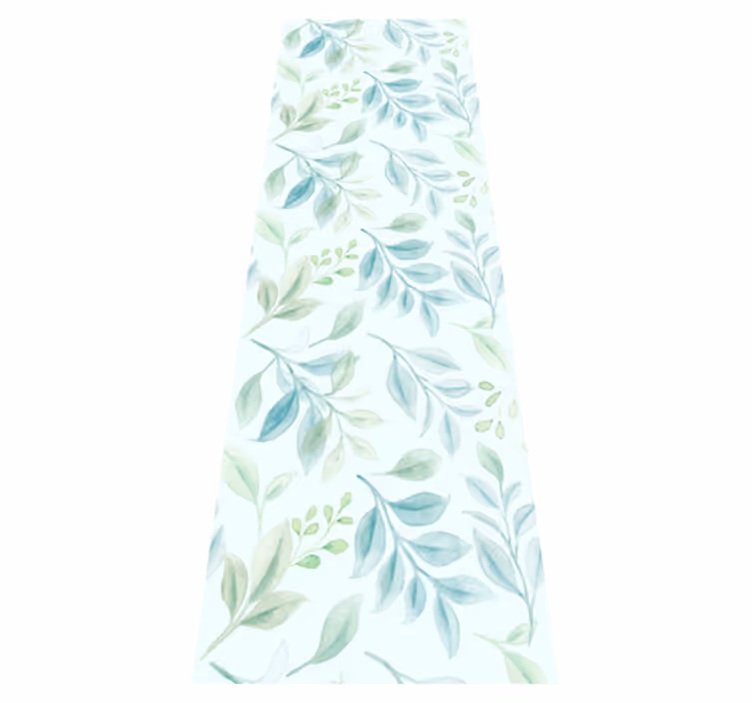 Bedroom vinyl rug with green slender leaves - TenStickers