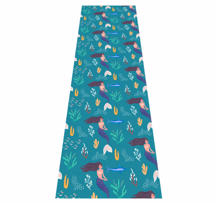 Bedroom vinyl rug with mermaids and swordfishes - TenStickers