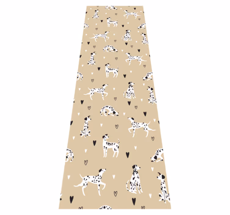 Bedroom vinyl rug with beige dog drawing pattern - TenStickers