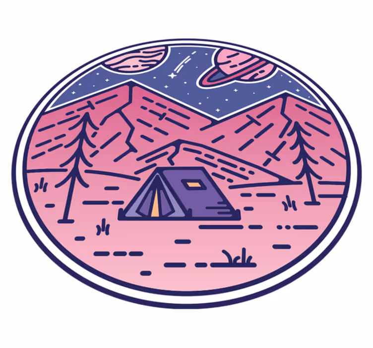 Nature vinyl rug camping adventure landscape - TenStickers