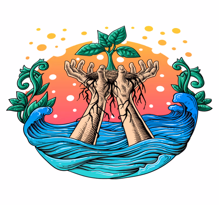 Nature vinyl rug nurturing growth - TenStickers