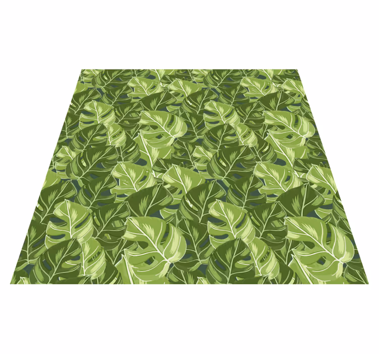Nature vinyl rug with lush leaf designs - TenStickers