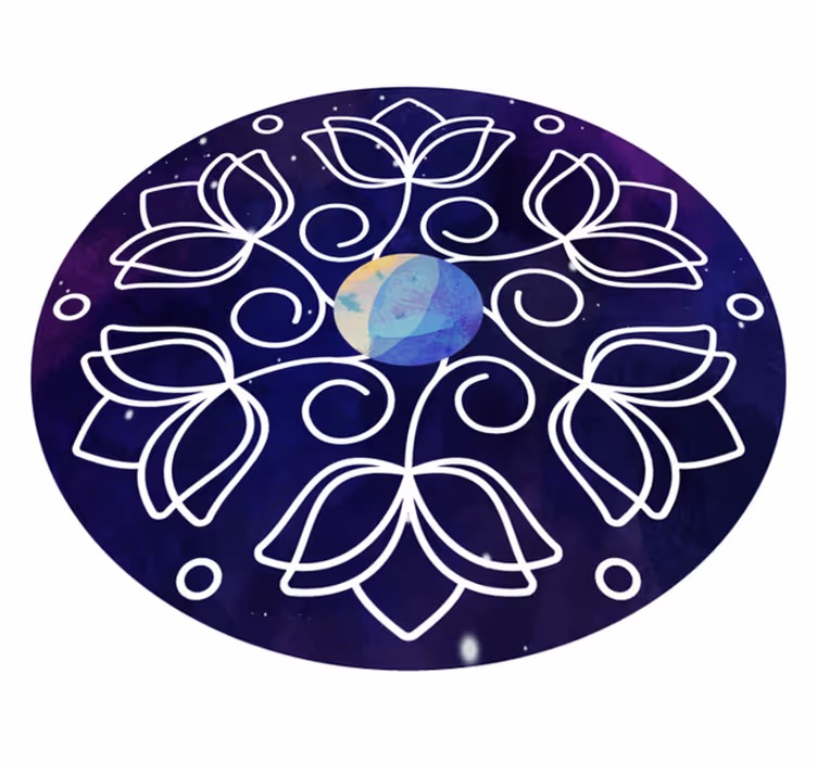 Nature vinyl rug lotus blossom pattern design - TenStickers