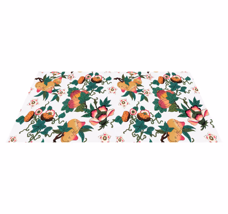 Multicolor floral summer print vinyl rug - TenStickers