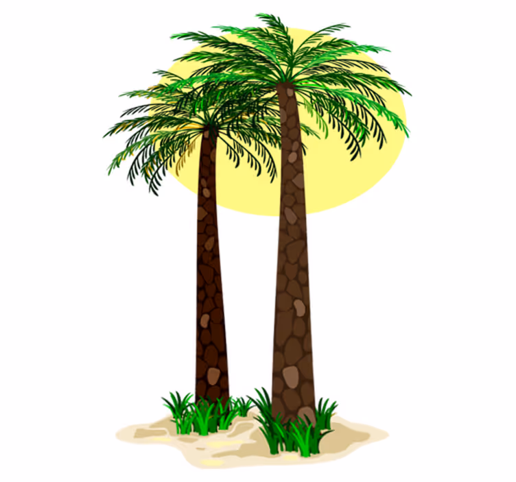 Floral vinyl rug tropical palm trees - TenStickers