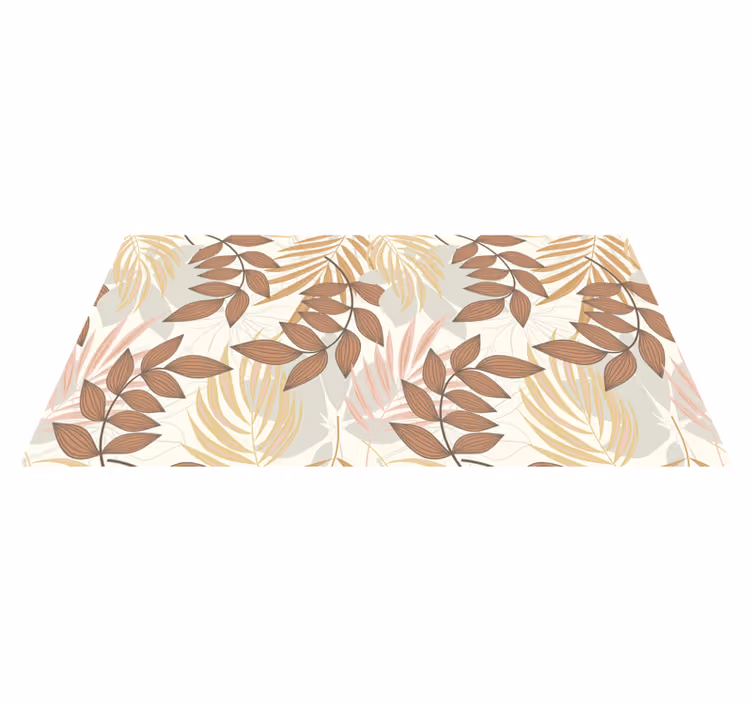 Floral vinyl rug elegant leaf design - TenStickers