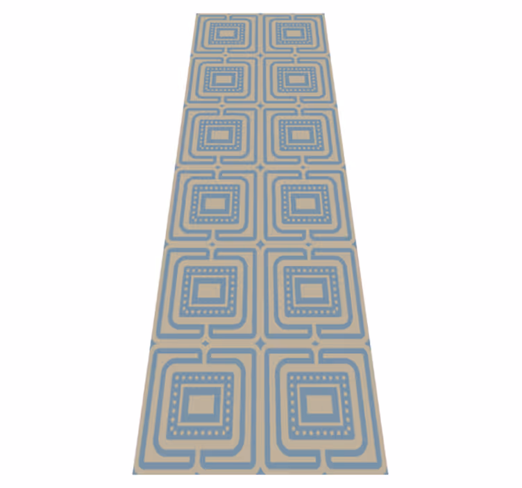 Bronze and dark blue squares texture bedroom vinyl rug - TenStickers