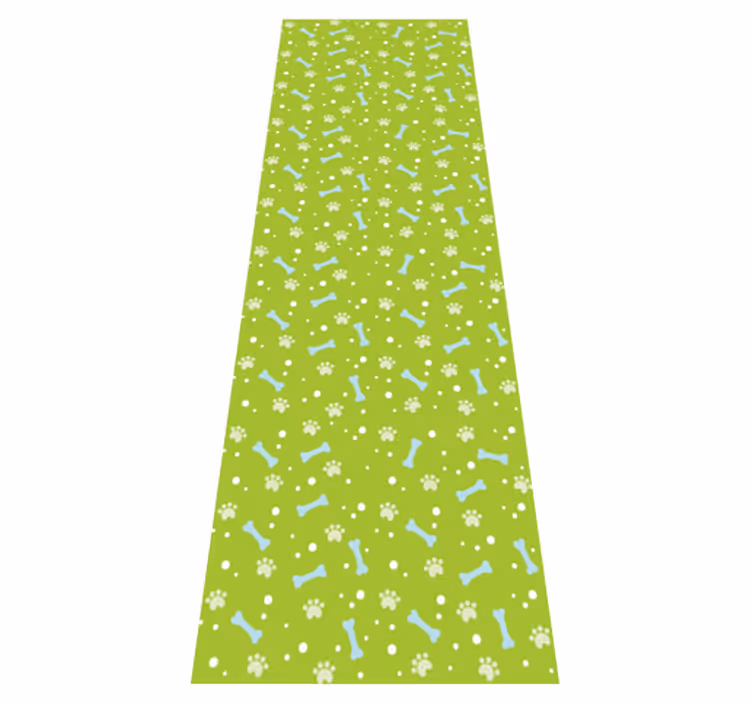 Bedroom vinyl rug with amazing blue and green dog paws - TenStickers