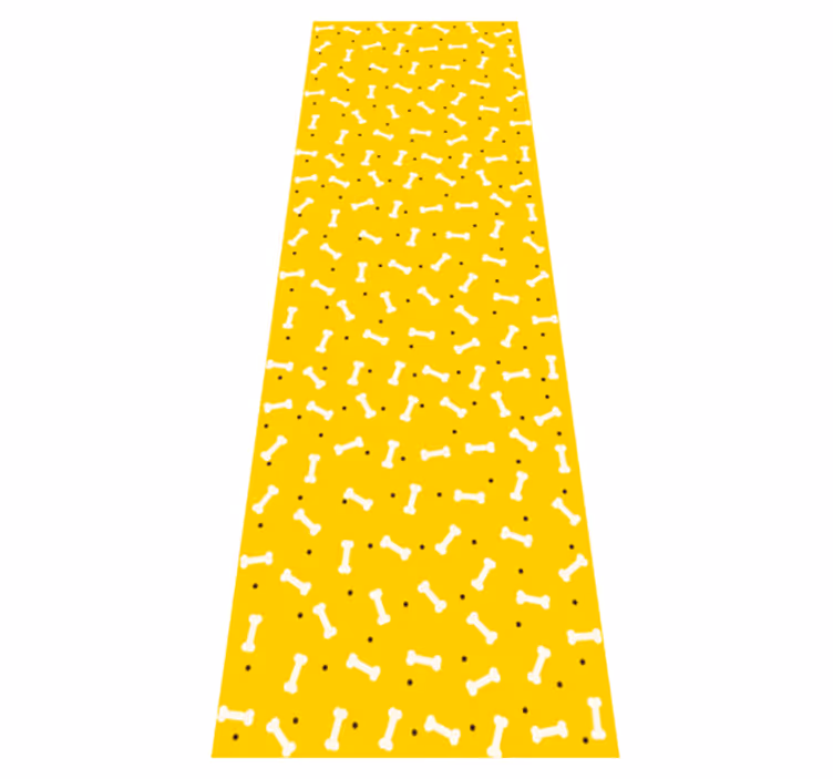 Cute yellow background dog bone bedroom vinyl rug - TenStickers
