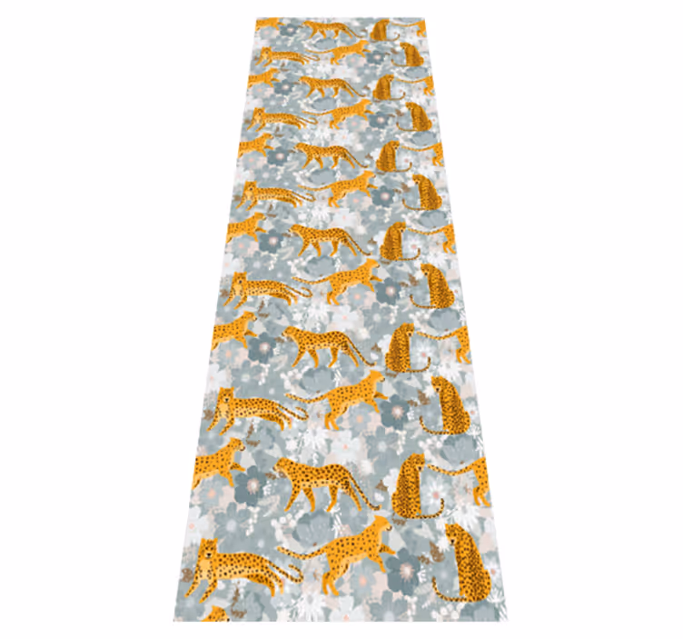 Bedroom vinyl rug with hand-drawn exotic animals - TenStickers