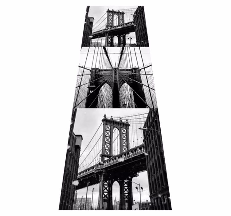 Bedroom vinyl rug brooklyn bridge collage design - TenStickers